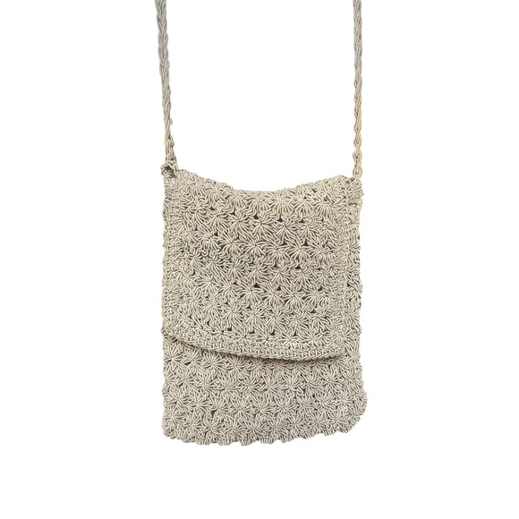 The Limited Handbags - Vintage Y2K Macrame Crochet Crossbody Bag Purse
Woven Lined Taupe Beige Tan 90s